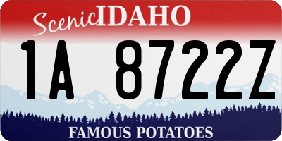 ID license plate 1A8722Z