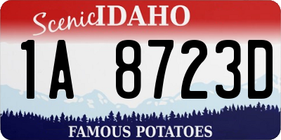 ID license plate 1A8723D