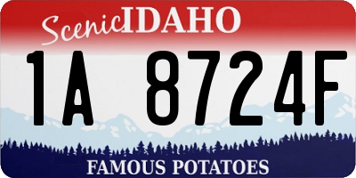 ID license plate 1A8724F