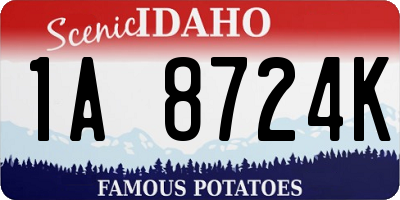 ID license plate 1A8724K