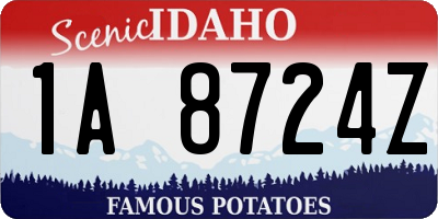 ID license plate 1A8724Z