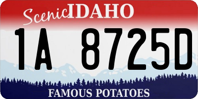 ID license plate 1A8725D
