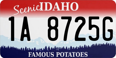 ID license plate 1A8725G