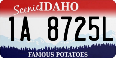 ID license plate 1A8725L
