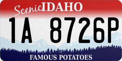 ID license plate 1A8726P