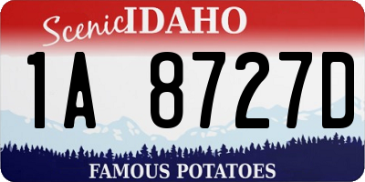 ID license plate 1A8727D