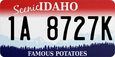 ID license plate 1A8727K