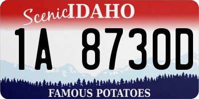 ID license plate 1A8730D