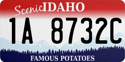 ID license plate 1A8732C