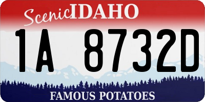 ID license plate 1A8732D