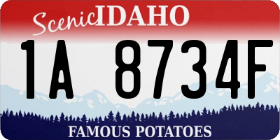 ID license plate 1A8734F