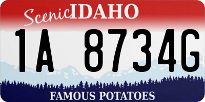 ID license plate 1A8734G