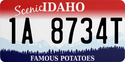 ID license plate 1A8734T