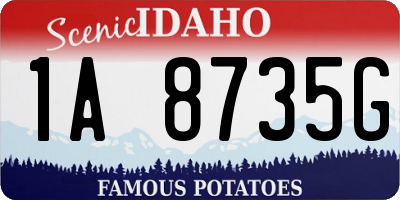 ID license plate 1A8735G