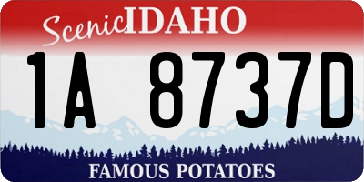 ID license plate 1A8737D