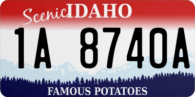 ID license plate 1A8740A