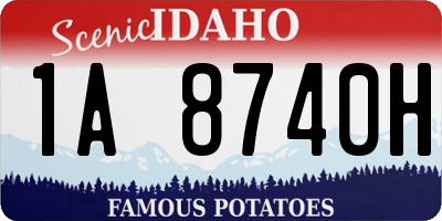 ID license plate 1A8740H