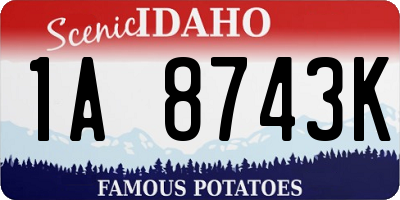 ID license plate 1A8743K
