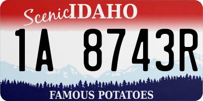ID license plate 1A8743R