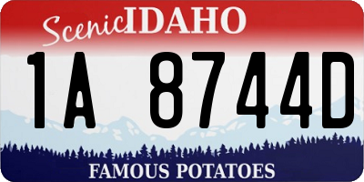 ID license plate 1A8744D