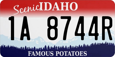 ID license plate 1A8744R