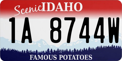 ID license plate 1A8744W