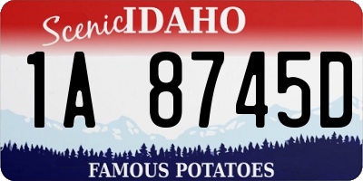 ID license plate 1A8745D