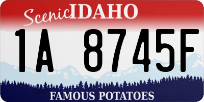 ID license plate 1A8745F