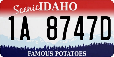 ID license plate 1A8747D