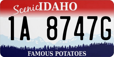 ID license plate 1A8747G