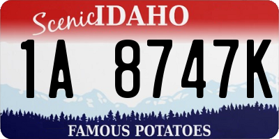 ID license plate 1A8747K