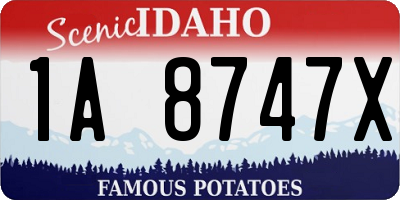 ID license plate 1A8747X