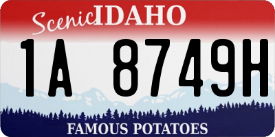 ID license plate 1A8749H