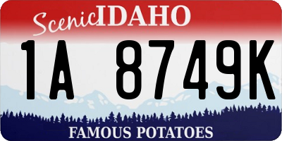 ID license plate 1A8749K