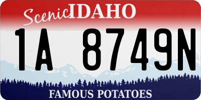 ID license plate 1A8749N