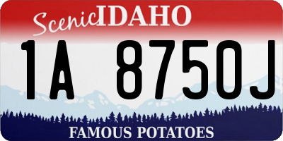 ID license plate 1A8750J