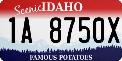 ID license plate 1A8750X