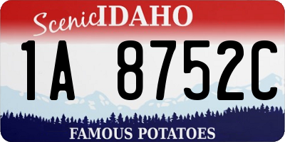 ID license plate 1A8752C
