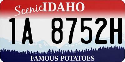ID license plate 1A8752H