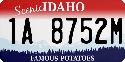ID license plate 1A8752M