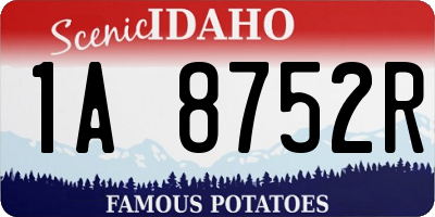 ID license plate 1A8752R