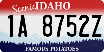 ID license plate 1A8752Z