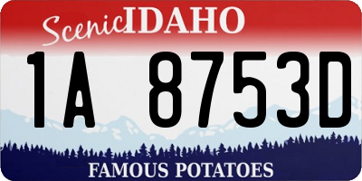 ID license plate 1A8753D