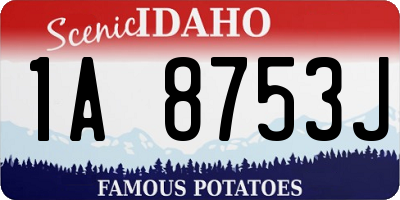 ID license plate 1A8753J