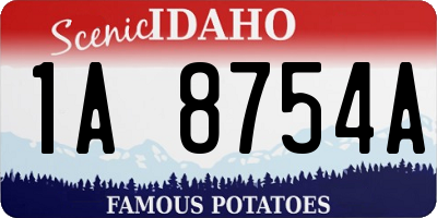 ID license plate 1A8754A