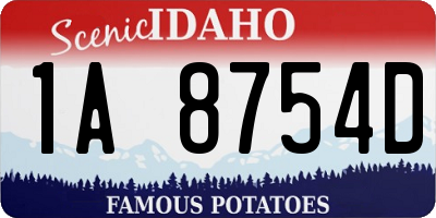 ID license plate 1A8754D