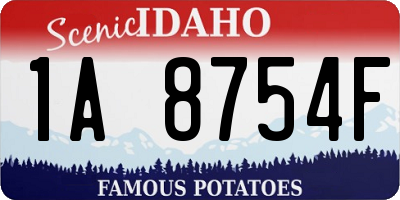 ID license plate 1A8754F