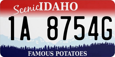ID license plate 1A8754G