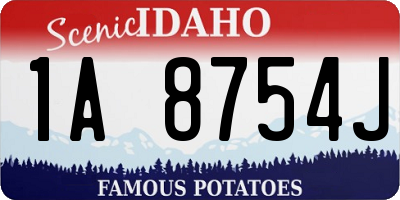 ID license plate 1A8754J