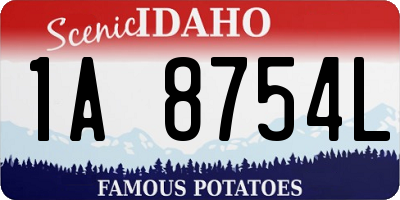 ID license plate 1A8754L